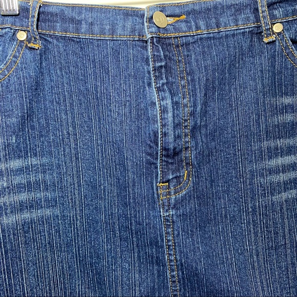 Drama Jeans High-low Studded A-line Stretch Denim Skirt Plus Size 24 Blue - Picture 4 of 10